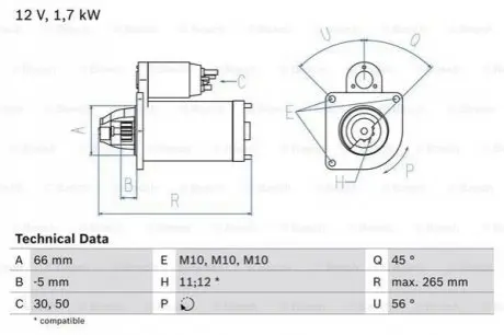 Стартер Bosch 0986013240
