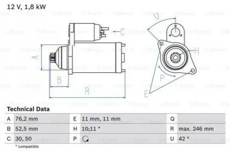 Стартер Bosch 0986016980