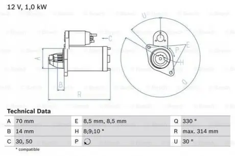 Стартер Bosch 0986018570