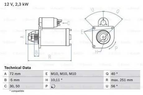 Стартер Bosch 0986018970