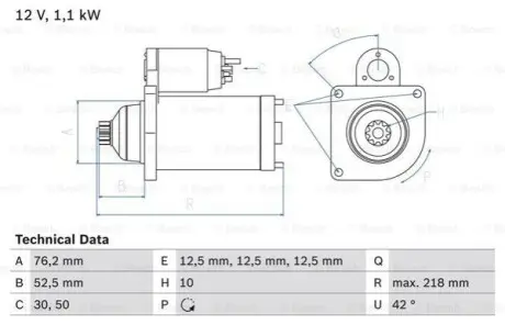 Стартер Bosch 0986020240