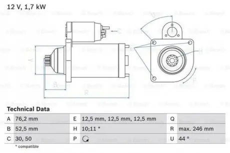 Стартер Bosch 0986020250