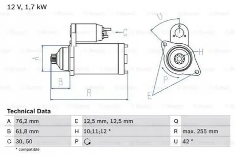 Стартер Bosch 0986020260