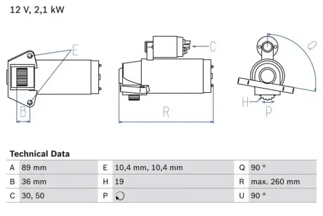 Стартер Bosch 0986021351
