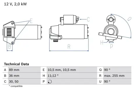 Стартер Bosch 0 986 021 810