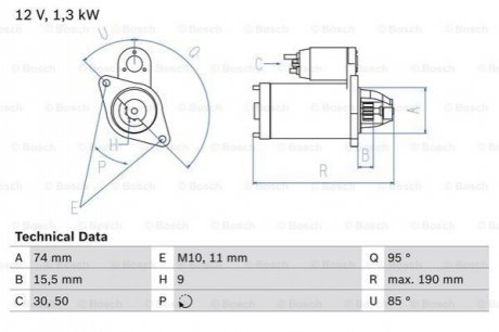 Стартер BOSCH 0986023260 (фото 1)