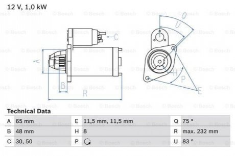 Стартер BOSCH 0986023470