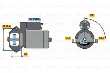 Стартер BOSCH 0986023570 (фото 1)