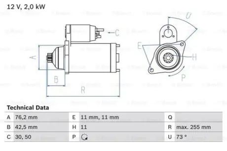 Стартер Bosch 0986024360