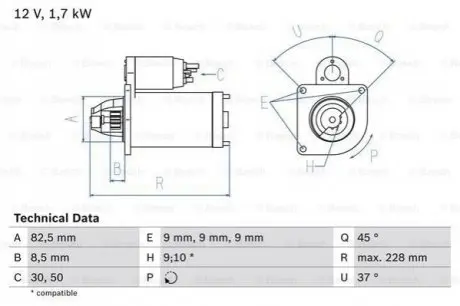 Стартер Bosch 0986025660