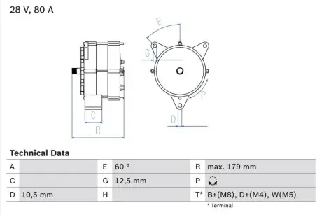 Генератор Bosch 0986037770