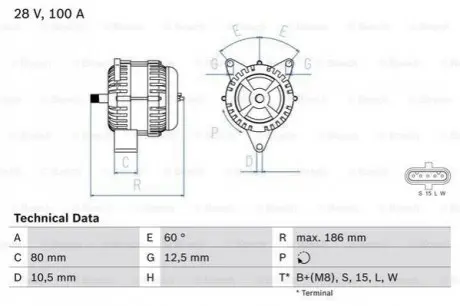 Генератор Bosch 0986042590
