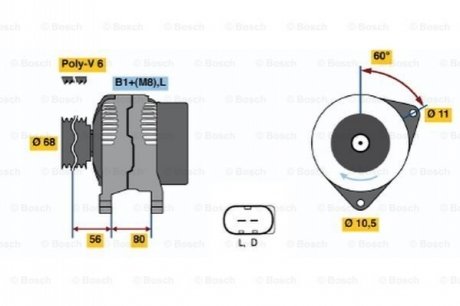 ГЕНЕРАТОР 12V BOSCH 0986042820 (фото 1)