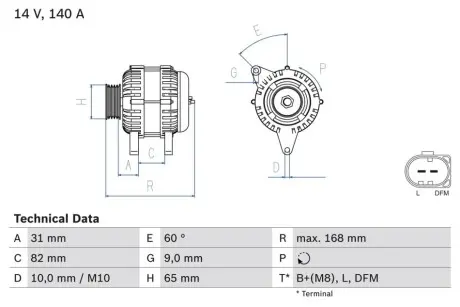 Генератор Bosch 0 986 044 470
