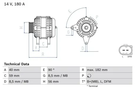 Генератор Bosch 0986045340