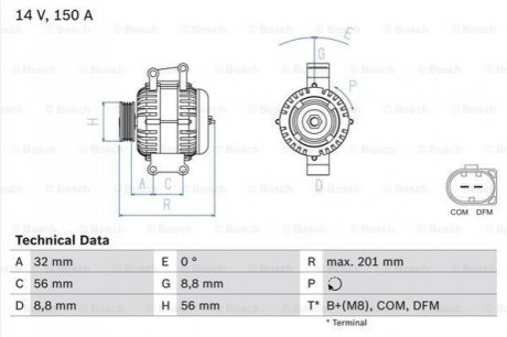 Генератор BOSCH 0 986 046 300