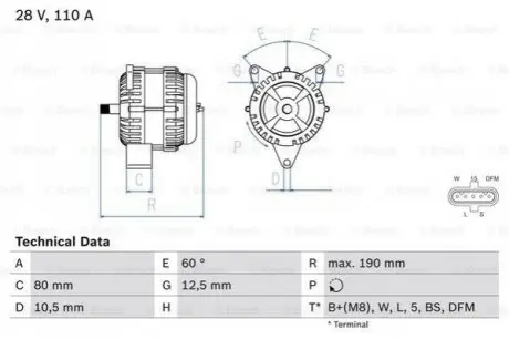 Генератор Bosch 0986046590