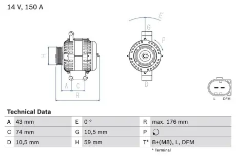 Генератор Bosch 0 986 047 910