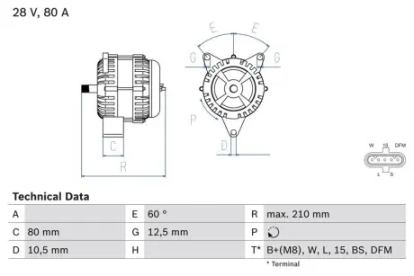 Генератор Bosch 0986048100
