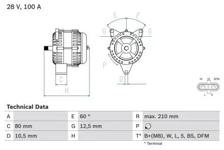 Генератор Bosch 0986048110