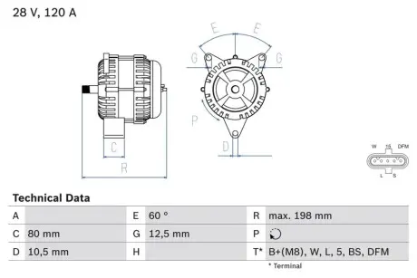 Генератор Bosch 0986049820