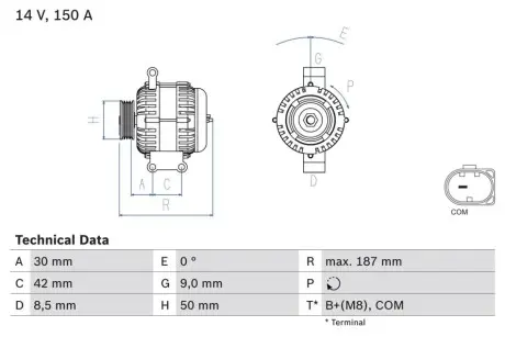 Генератор Bosch 0986080040