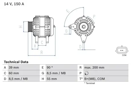 ГЕНЕРАТОР 12V Bosch 0 986 080 410