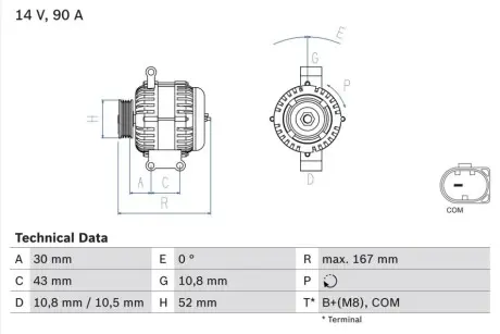 Генератор Bosch 0986080500
