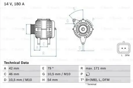 Генератор Bosch 0 986 080 660