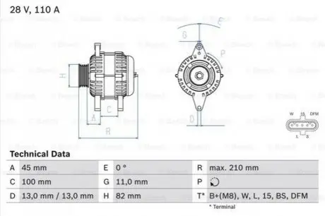 Генератор Bosch 0986081870