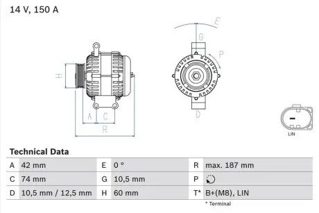 Генератор Bosch 0986082330
