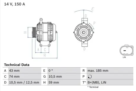 Генератор Bosch 0 986 082 580