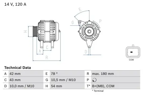 Генератор Bosch 0986083800
