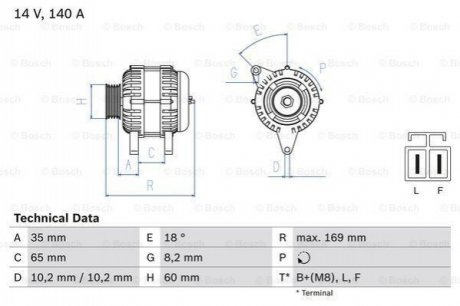 Генератор BOSCH 0986084150 (фото 1)