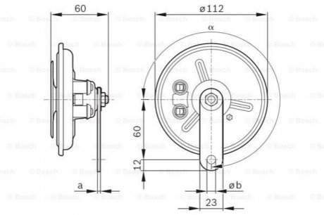 Звуковой сигнал. Звуковой сигнал BOSCH 0986320302 (фото 1)