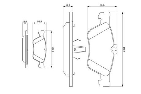 Тормозные колодки, дисковый тормоз.) BOSCH 0986424234 (фото 1)