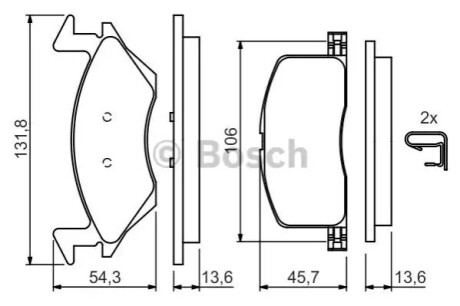 Тормозные колодки, дисковый тормоз.) BOSCH 0986424264 (фото 1)