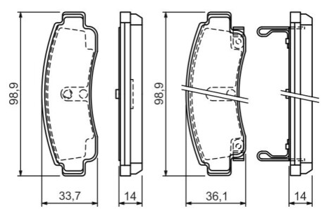 Гальмівні колодки, дискове гальмо (набір) BOSCH 0986424299 (фото 1)