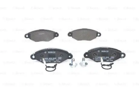 Комплект гальмівних колодок передн, CITROEN XSARA NISSAN KUBISTAR RENAULT KANGOO, KANGOO EXPRESS 1.0-Electric 04.97 Bosch 0986424455 Купити в Україні