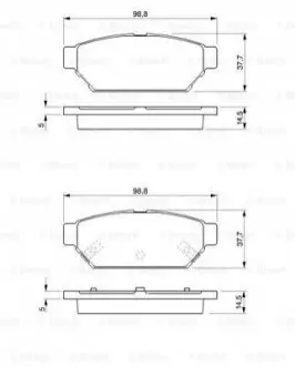 Тормозные колодки, дисковый тормоз.) Bosch 0986424464 Купить в Украине
