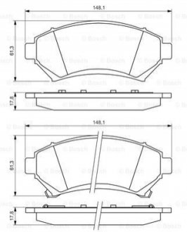 Тормозные колодки перед. дисковые Opel Sintra 2.2-3.0 -99 - 0 986 424 466 (1605947, 18024962, 19152666) BOSCH 0986424466 (фото 1)