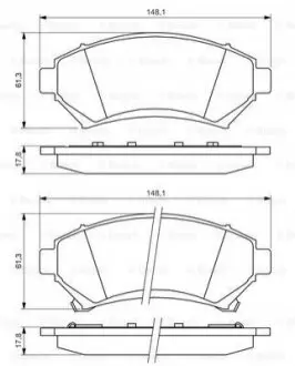 Комплект гальмівних колодок передн, CADILLAC DEVILLE, SEVILLE CHEVROLET IMPALA OPEL SINTRA 2.2-4.6 10.93-12.05 Bosch 0986424466 Купити в Україні