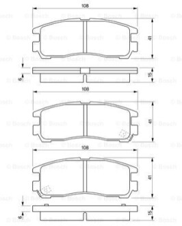 Гальмівні колодки, дискові BOSCH 0986424467 (фото 1)