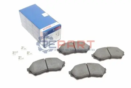 Комплект гальмівних колодок передн, MAZDA 323 F VI, 323 S VI 1.3-1.6 09.98-05.04 Bosch 0986424610 Купити в Україні