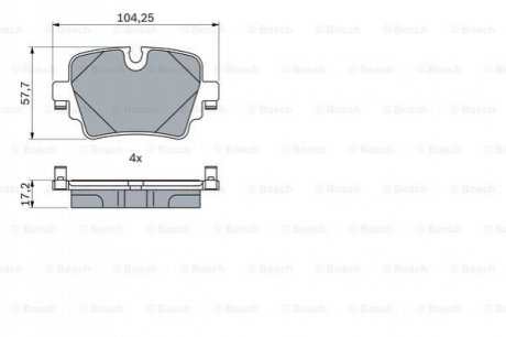 Тормозные колодки JAGUAR T. XJ 2,0-3,0 12- BOSCH 0986424623