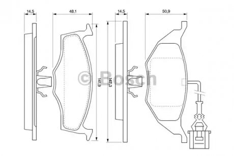 Гальмівні колодки, дискове гальмо (набір) - (8Z0698151) BOSCH 0986424632