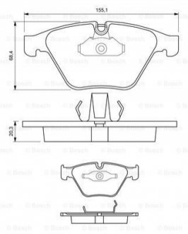 Тормозные колодки, дисковый тормоз.) BOSCH 0986424651 (фото 1)