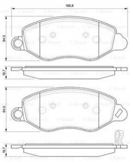 Тормозные колодки, дисковый тормоз.) BOSCH 0986424657 (фото 1)