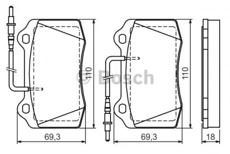 Гальмівні колодки, дискові BOSCH 0986424658