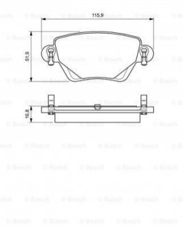 Тормозные колодки, дисковый тормоз.) BOSCH 0986424683 (фото 1)